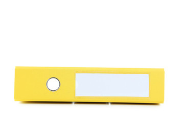 Yellow office folder isolated on a white