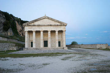 Fototapeta premium Photo of famous church of Saint George in old Venetian fortress of Corfu island, Ionian, Greece