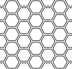 Vector seamless pattern. Modern stylish texture. Monochrome geometric pattern. Mesh with hexagonal cells.