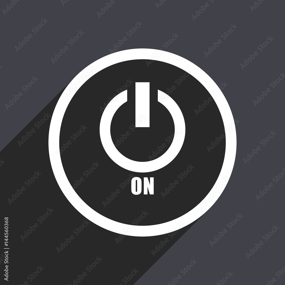 Poster power on flat design vector icon.