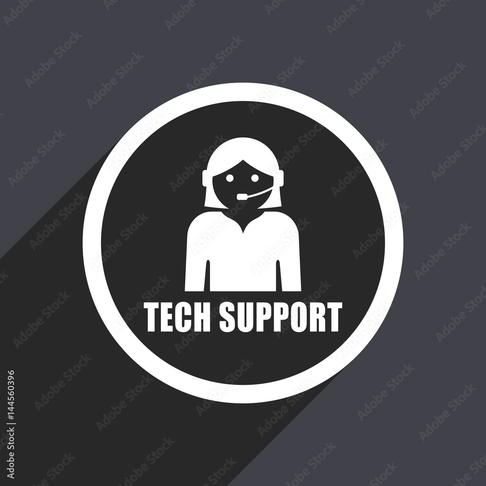 Aufkleber support flat design vector icon.