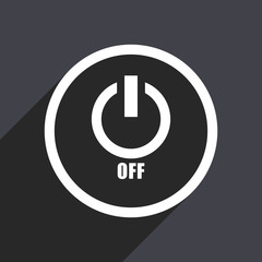 Power off flat design vector icon.