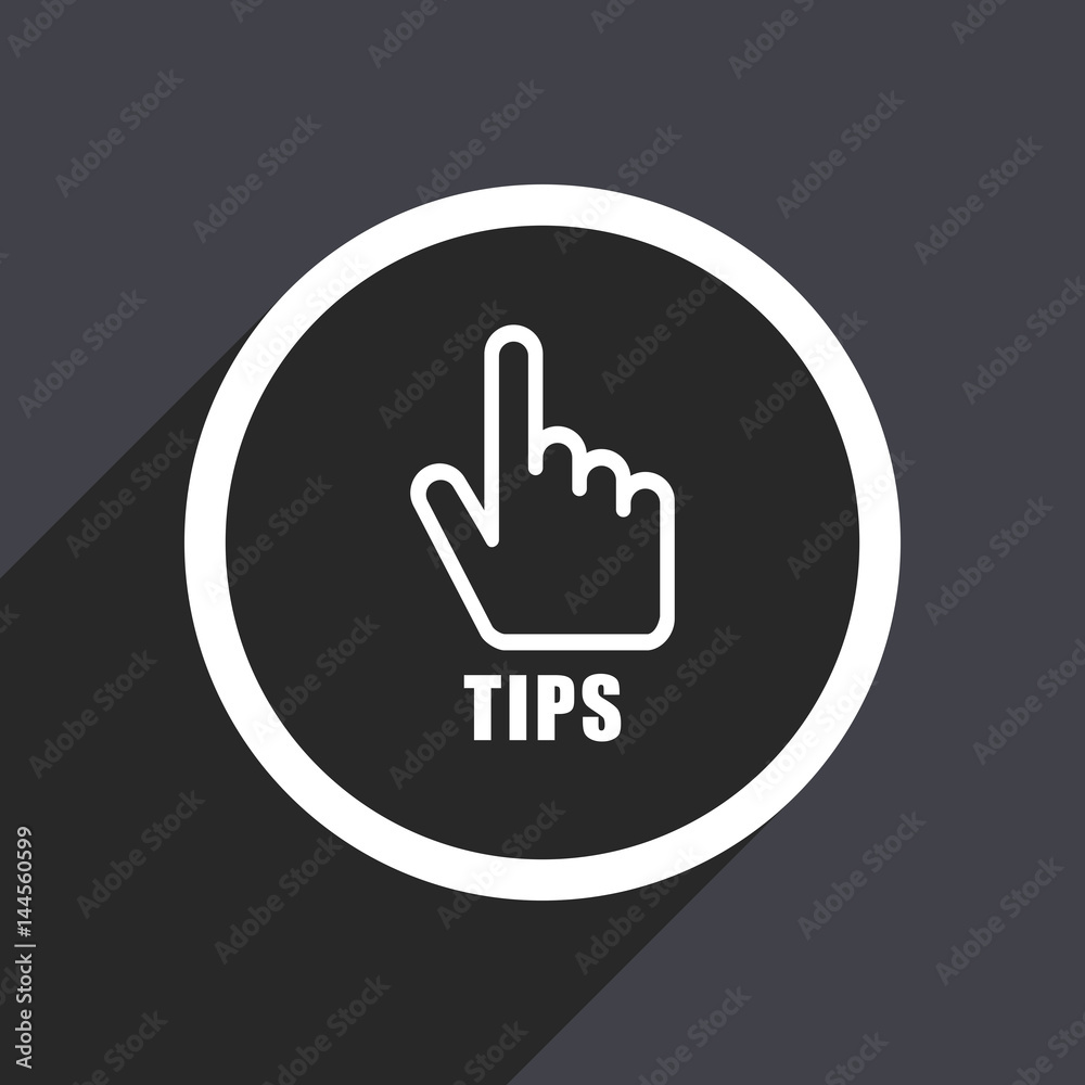 Poster tips flat design vector icon.