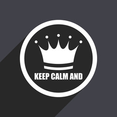 Keep calm and flat design vector icon.