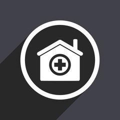 Hospital flat design vector icon.