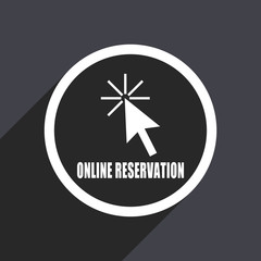 Online reservation flat design vector icon.