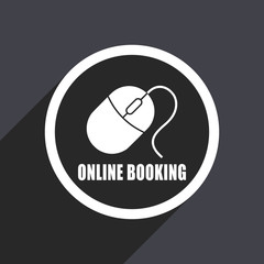 Online booking flat design vector icon.