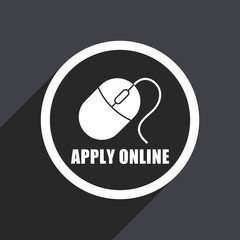 Apply online flat design vector icon.