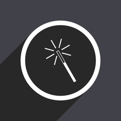 Fototapeta premium Magic wand flat design vector icon.