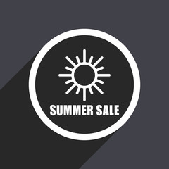 Summer sale flat design vector icon.