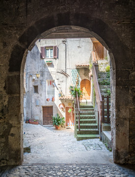 Scenic sight in Poggio Moiano, rural village in Rieti Province, Latium, Italy