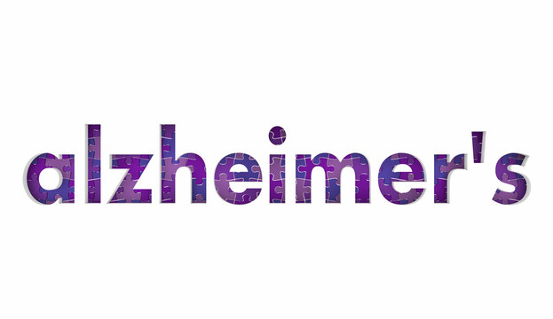 Alzheimer's Disease Puzzle Pieces Health Care Treatment Condition 3d Illustration