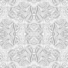 Vector Seamless Abstract Black and White Tribal Pattern