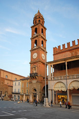 Italy, Faenza the old clock tower built in 1604.