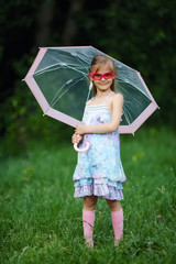 young fashion girl with umbrella