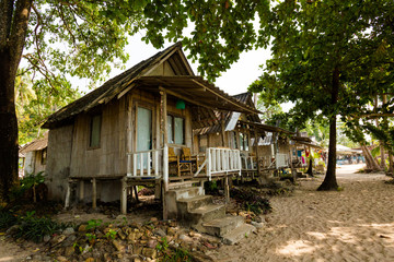 Fototapeta na wymiar Tropical bungalows of Koh Chang