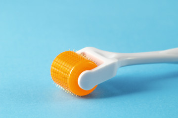 Dermaroller for medical micro needling therapy. Tool also known as: Derma roller, mesoroller, meso-roller, mesopen.