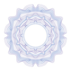 guilloche decorative element for design certificate, diploma and bank note on a white background