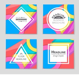 Obraz premium Abstract vector layout background set. For art template design, list, front page, mockup brochure theme style, banner, idea, cover, booklet, print, flyer, book, blank, card, ad, sign, sheet,, a4