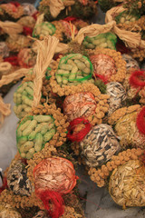 Bird food in netting