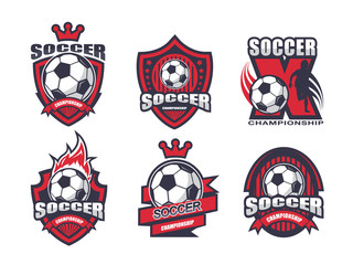Illustration of soccer logo set