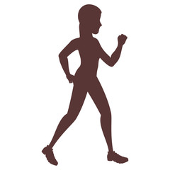 Fototapeta na wymiar woman running silhouette icon