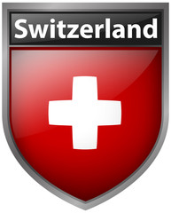 Obraz premium Switzerland flag on badge design