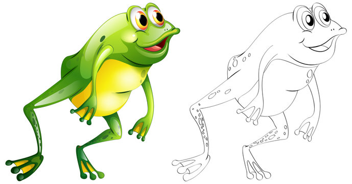 Animal Outline For Frog Jumping