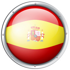 Spain flag on round button