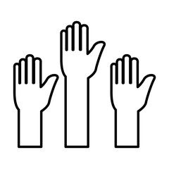 hands human up icon vector illustration design
