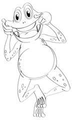 Doodle animal character for frog