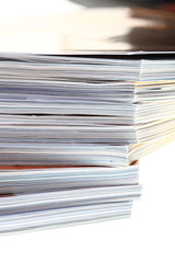 stack of magazines isolated