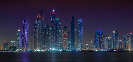 Dubai Marina at Night - Panorama