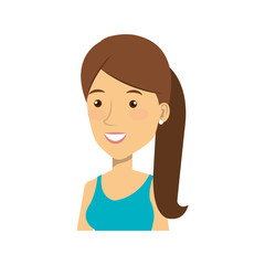 young woman avatar character vector illustration design