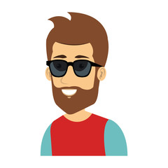 young man avatar character vector illustration design