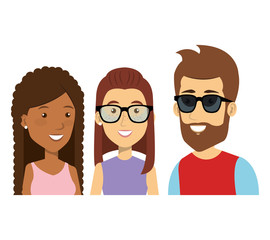 Obraz premium young people style characters vector illustration design