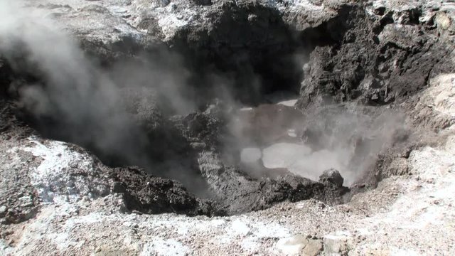 Geysers hot springs in New Zealand. Beautiful amazing nature. Travel and tourism in the world of wildlife.