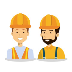 professional construction people characters vector illustration design