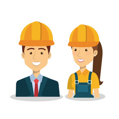 professional construction people characters vector illustration design