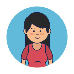 young woman avatar character vector illustration design
