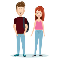 Obraz premium young people style characters vector illustration design