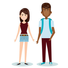 young people style characters vector illustration design