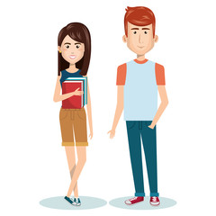 young people style characters vector illustration design