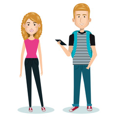 young people style characters vector illustration design