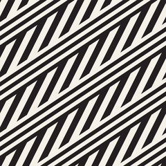 Fototapeta premium Interlacing Parallel Stripes. Vector Seamless Monochrome Pattern.