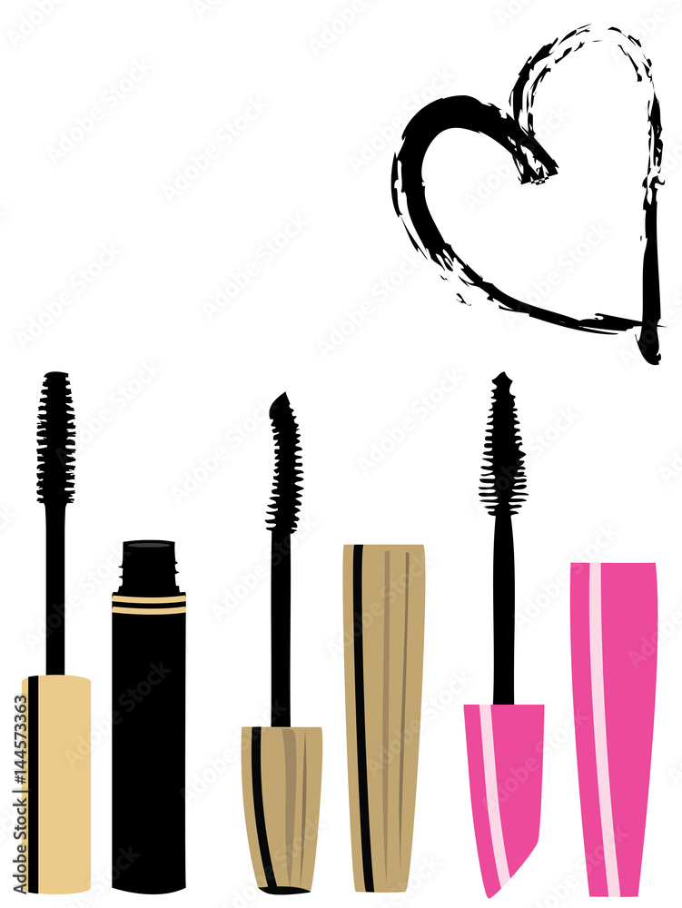 Wall mural vector mascara brushes