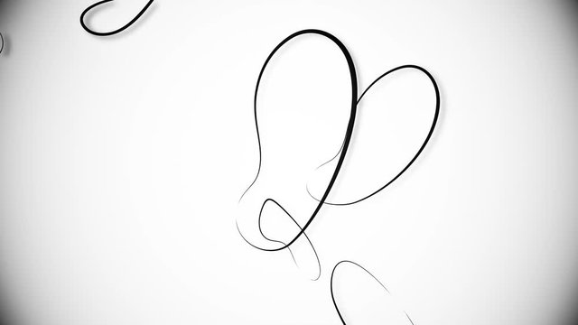 black random pattern lines abstract white background