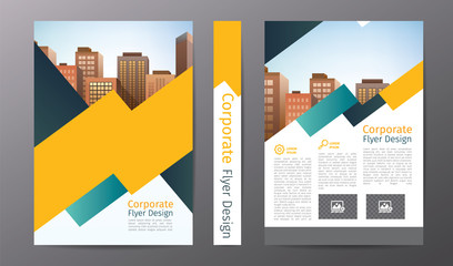 Business brochure or flyer template; annual report or book cover layout