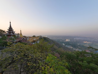Mandalay hill view over mandalay at morning sunrise