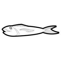 fish for eating icon image vector illustration design bold black outline